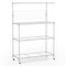 Silver 4-Tier Microwave Stand Rack with 3 Height Adjustable Shelves and 4 Smooth Wheels